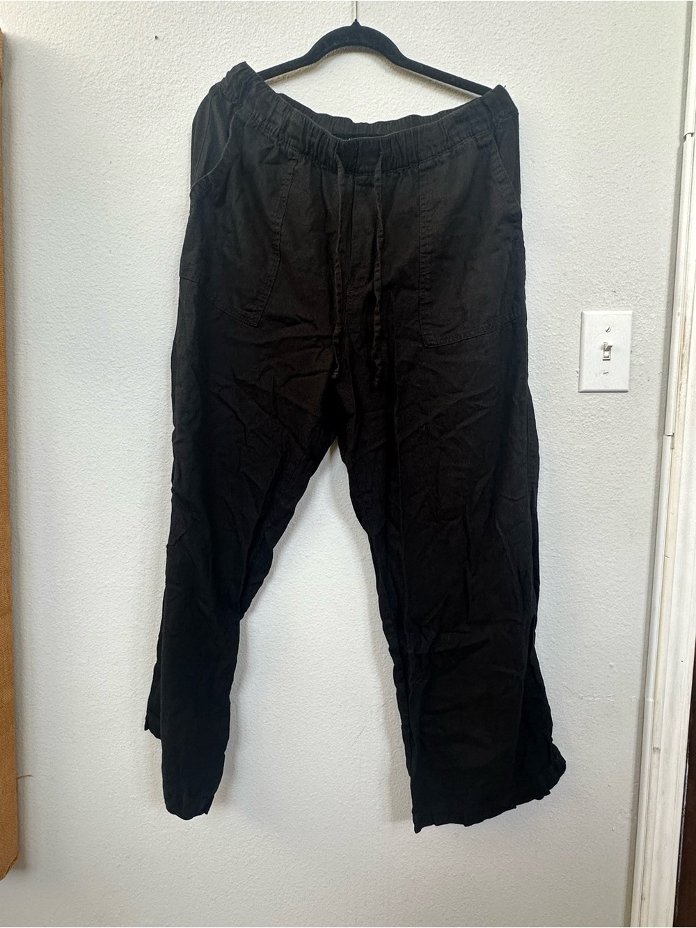 GAP Women's Black Wide Leg Elastic-Waist Pants